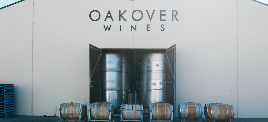 Oakover Wines sign and barrels